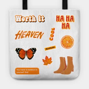 worth it cool heaven aesthetic pack sticker Tote