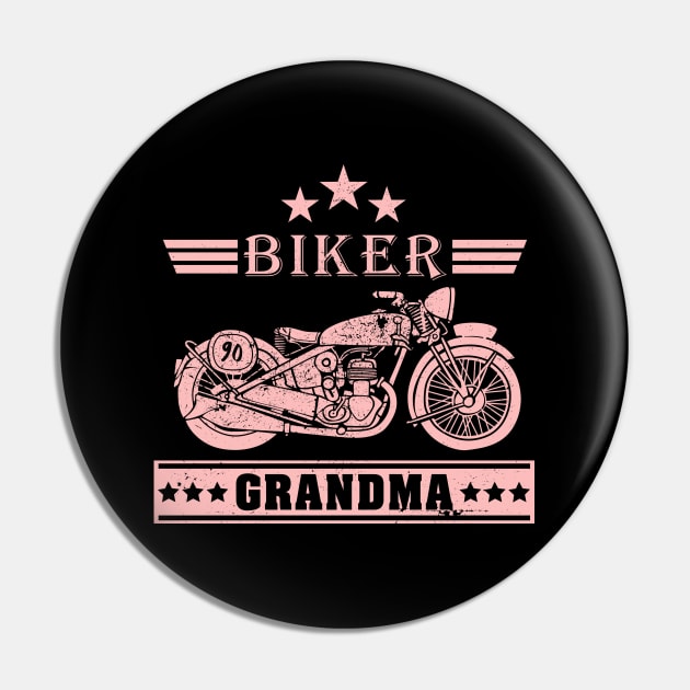 Biker Grandma Pink with Stars Pin by EPDROCKS