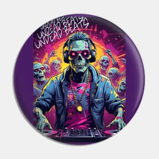 Halloween Zombie DJ Party Pin