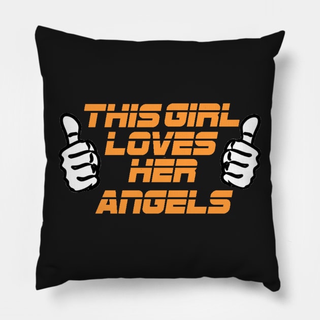 MLB baseball This girl loves her angels Pillow by TONYC