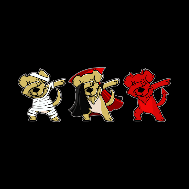 Golden Retriever Dabing Horror Halloween T-shirt by kimmygoderteart