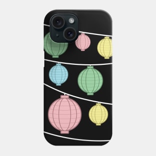 Lanterns | Green Pink Yellow Blue | Pastel Phone Case