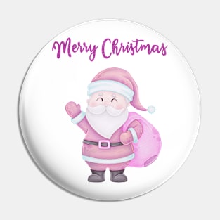 Merry Christmas vintage retro  pinksanta claus Pin