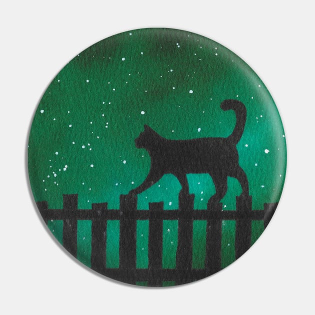 Cat on the fence Pin by RosanneCreates