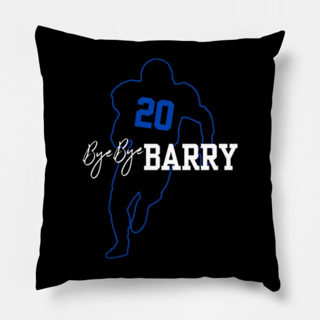 Bye Bye Barry -  Silhouette Outline blue Pillow by toskaworks