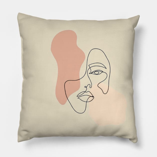 Girl face asthetic Pillow by AbigailArt