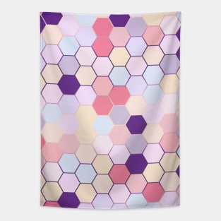 Cute Pastel Pink hexagon pattern Tapestry