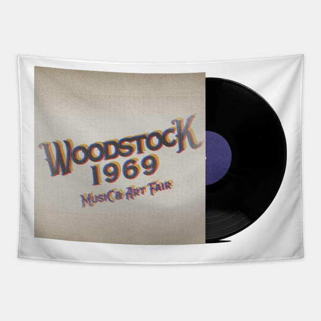 RETRO VINYL WOODSTOCK WOODSTOCK Tapestry by elSALMA