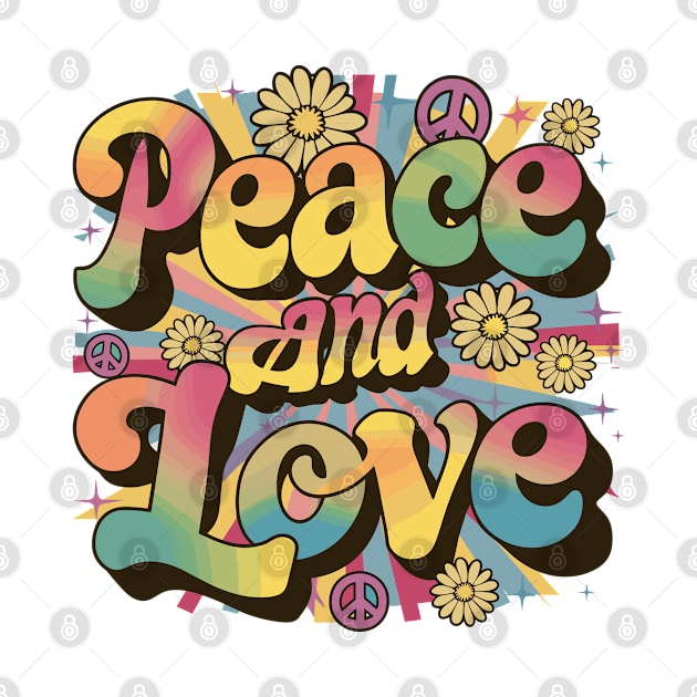 Peace And Love Hippie 1960`s 1970`s by Macphisto Shirts