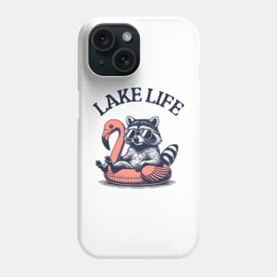 Lake LIfe Floating Raccoon Phone Case