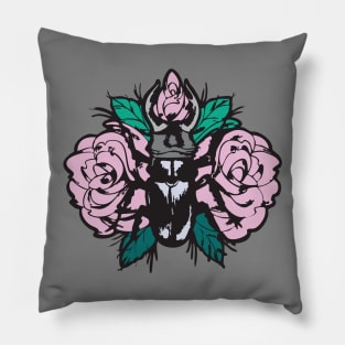 Tatoo Design Beetle Roses Pillow