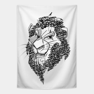 Graffiti Scar Lion Tapestry