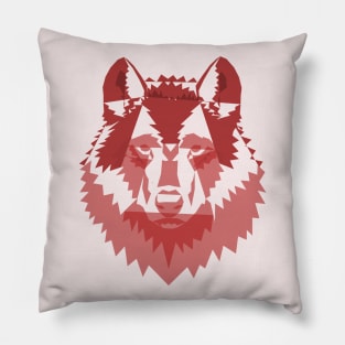 Geometric Red Wolf Pillow