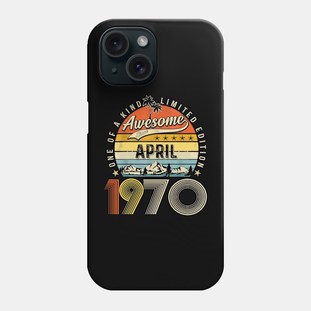 Awesome Since April 1970 Vintage 53rd Birthday Phone Case by Ripke Jesus