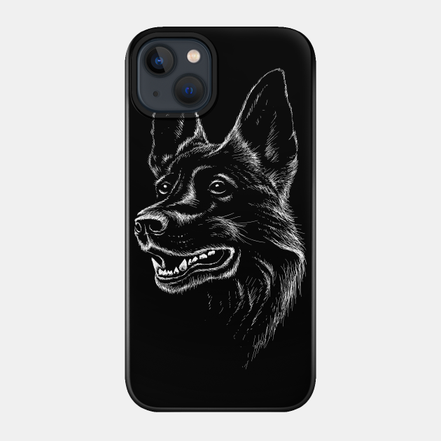 Artistic German shepherd Cute Hand drawn animal Gift - Artistic German Shepherd Cute Hand Draw - Phone Case