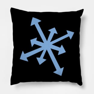 Large Snowflake Digital Illustration in Blue Pillow