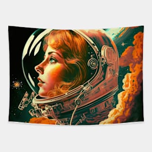 We Are Floating In Space - 03 - Sci-Fi Inspired Retro Artwork Tapestry