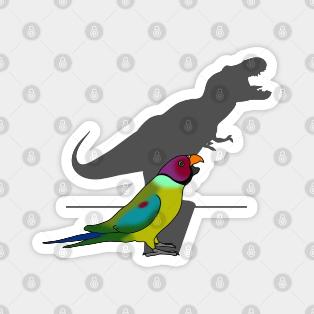 T-rex shadow plum-headed parakeet Magnet by FandomizedRose