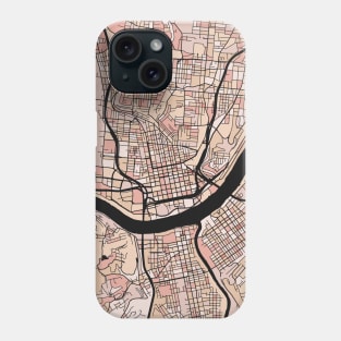 Cincinnati Map Pattern in Soft Pink Pastels Phone Case