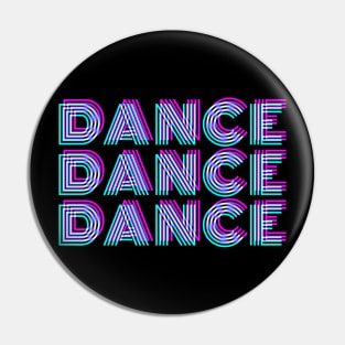 3D Techno Raver I Love Dance Music Glitch Pin