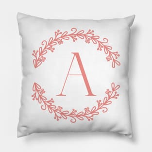 Pink Monogram- Letter A Pillow