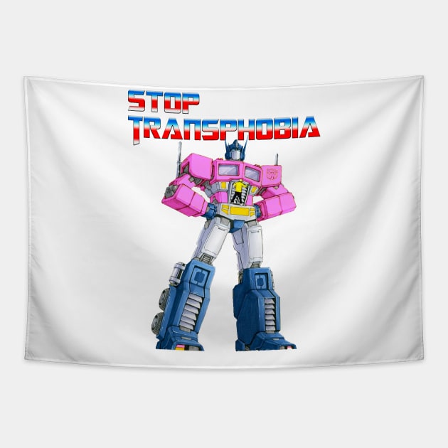 Stop Transphobia Transformers Tapestry by TrikoNovelty