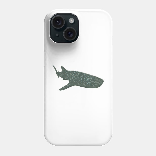 Whale Shark Swimming Front WPA Art Phone Case by patrimonio