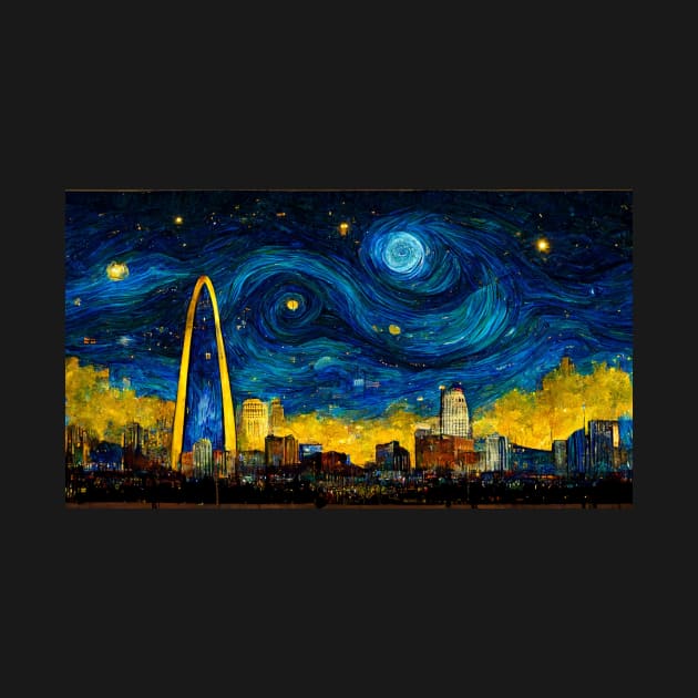 St. Louis skyline like starry night by StoneyPhenix