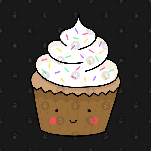 Kawaii Cupcake with Sprinkles by designminds1