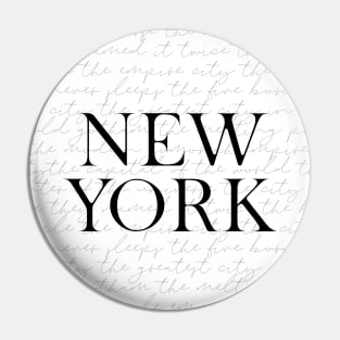 New York Nicknames Pin