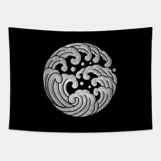 Miginami no Maru Kamon in Silver Foil Tapestry