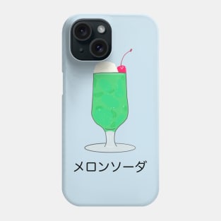 Melon Cream Soda Japanese Drink Kawaii Retro Cafe Food Logo Art Phone Case