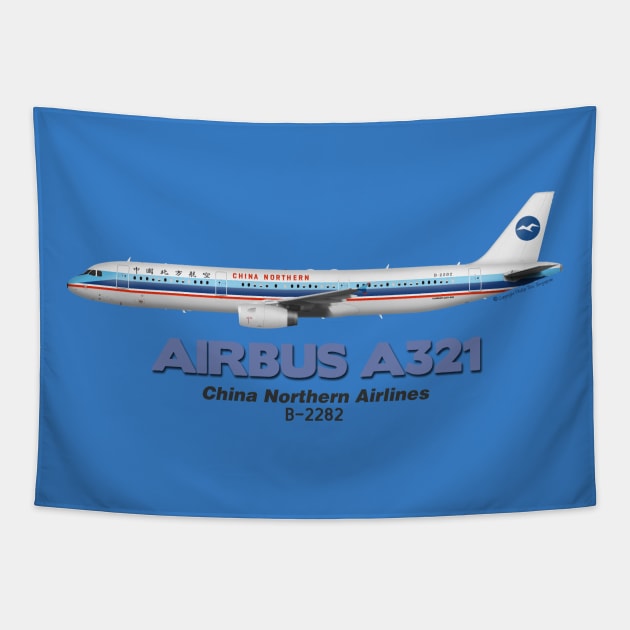 Airbus A321 - China Northern Airlines Tapestry by TheArtofFlying