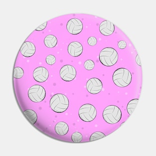 Volleyball Balls Seamless Pattern - Pink Background Pin