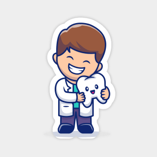 Cute Dentist With Tooth Magnet