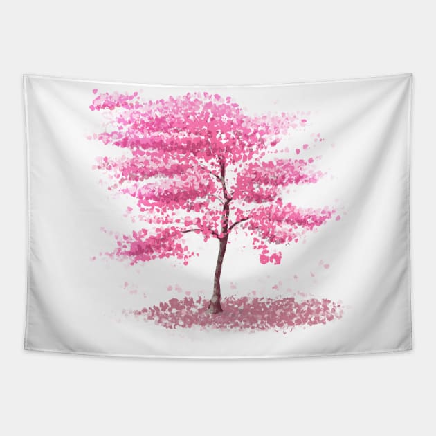 sakura - cherry blossom tree Tapestry by Ghostlyboo