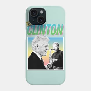 Bill Clinton Saxophone Graphic Design 90s Style Hipster Statement Tee Phone Case