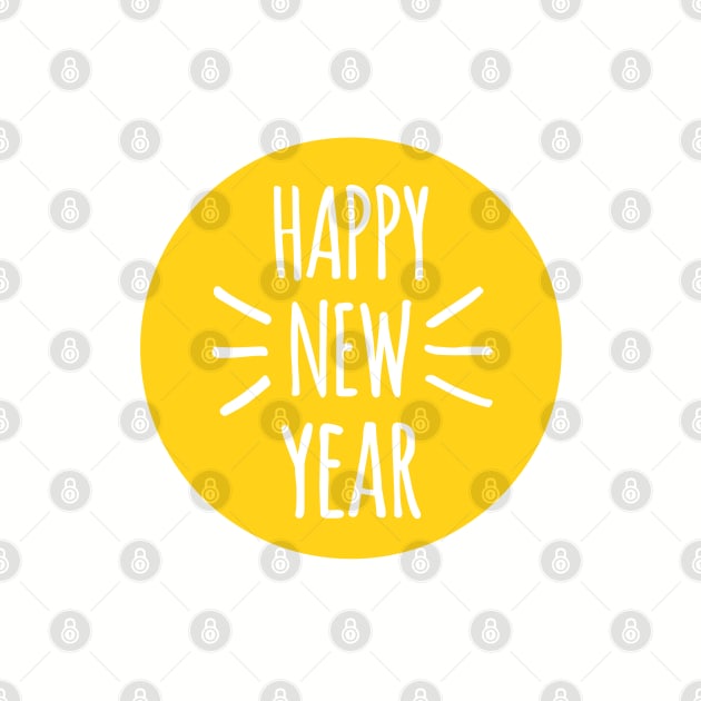 Happy new year, optimistic new year card with sun by beakraus