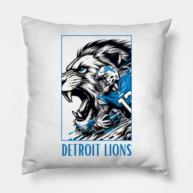 Detroit Lions Art Pillow by StyleTops