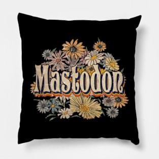 Mastodon Proud Name Personalized Retro Flowers Beautiful Pillow