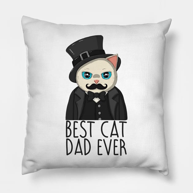 Best Cat Dad Ever Pillow by Japanese Neko