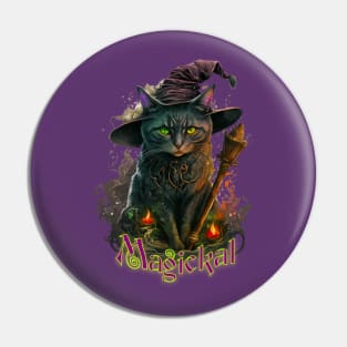 Forest Witch Cat Pin