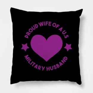 Purple Heart Medal Decoration Proud Wife Of a U.S Military Husband Pillow