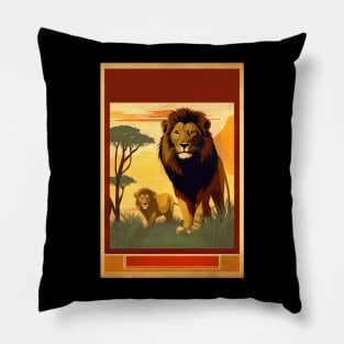 vintage travel of africa Pillow