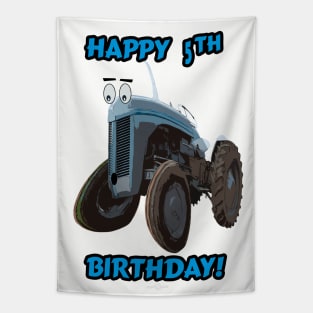 Happy 5th birthday tractor design Tapestry