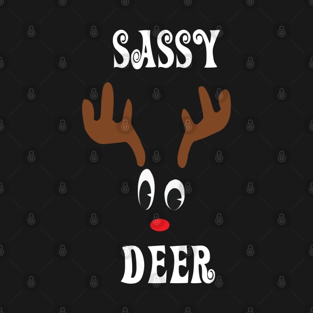 Sassy Reindeer Deer Red nosed Christmas Deer Hunting Hobbies Interests by familycuteycom