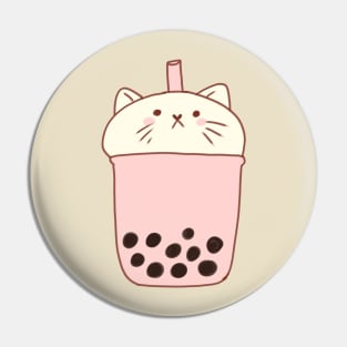 boba cat illustration Pin