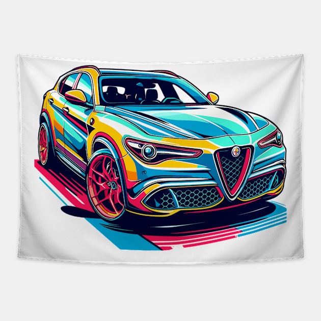 Alfa Romeo Stelvio Tapestry by Vehicles-Art