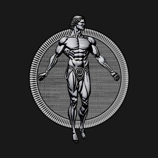 Vitruvian Man Inspired Pose - Greek Statue Style T-Shirt