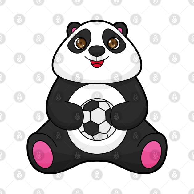 Panda as Soccer player with Soccer ball by Markus Schnabel